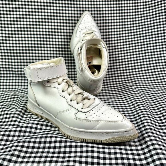 Maison Mihara Yashuhiro Pointed Toe White Sneakers Hi-Top EU 37 / US 7 - Picture 1 of 10